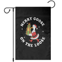 Festive Goose on The Loose Garden Flag Funny Goose Christmas Meme - Wonder Print Shop