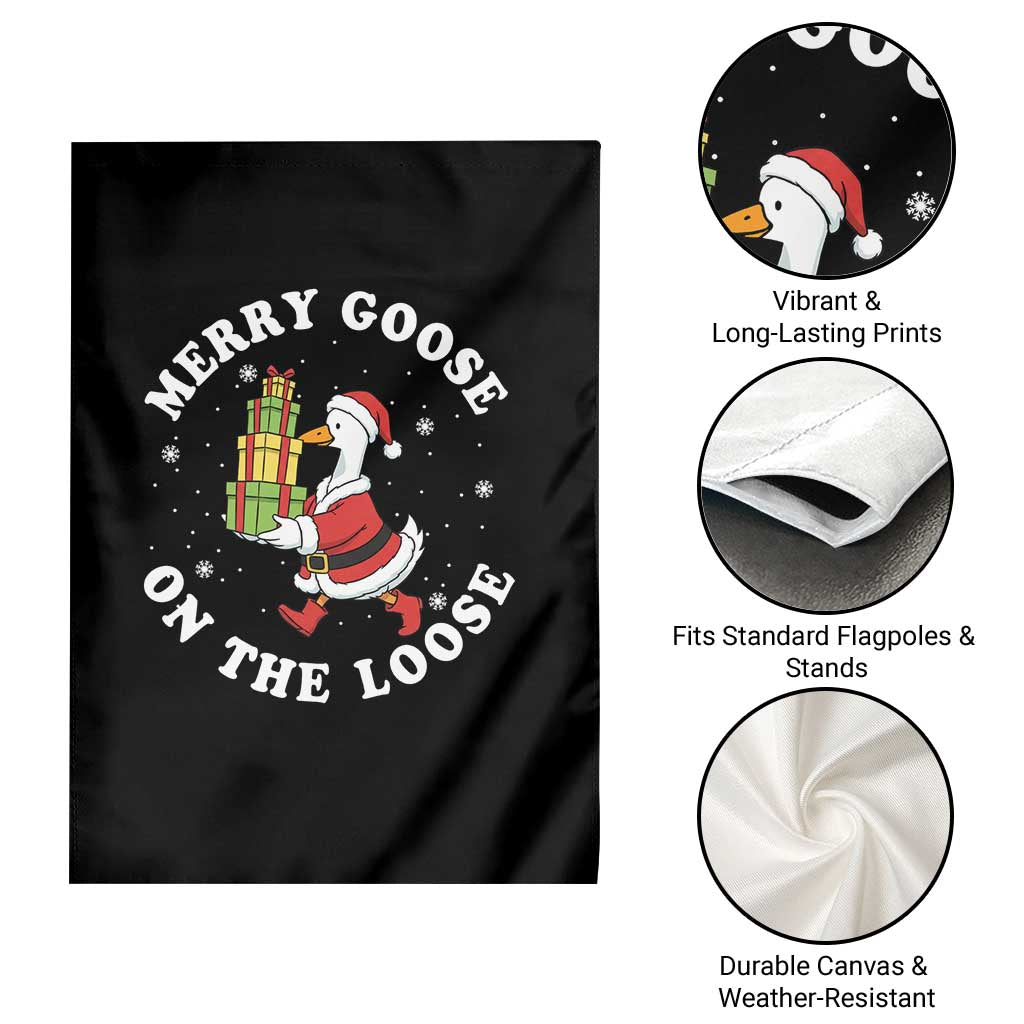 Festive Goose on The Loose Garden Flag Funny Goose Christmas Meme - Wonder Print Shop