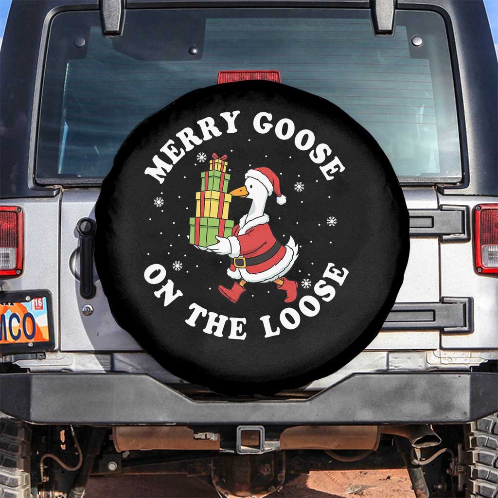 Festive Goose on The Loose Spare Tire Cover Funny Goose Christmas Meme - Wonder Print Shop