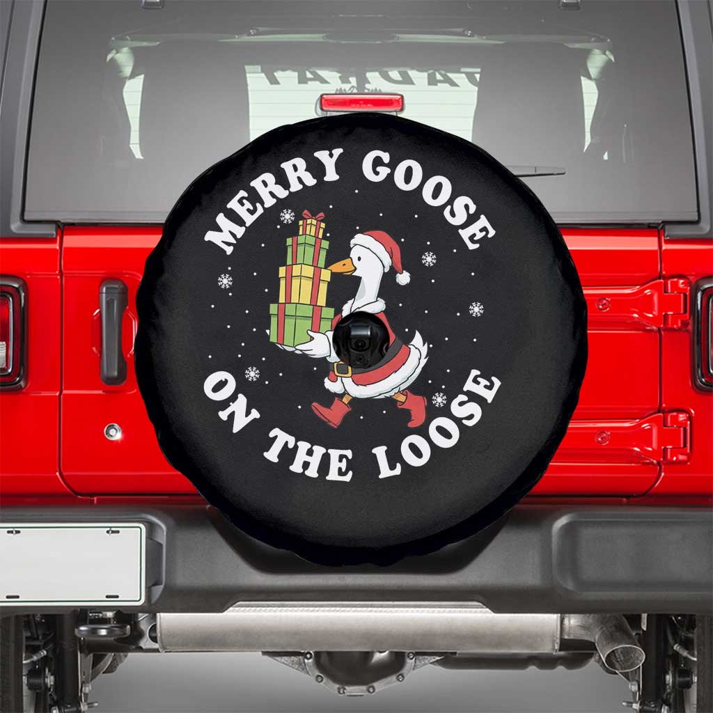 Festive Goose on The Loose Spare Tire Cover Funny Goose Christmas Meme - Wonder Print Shop
