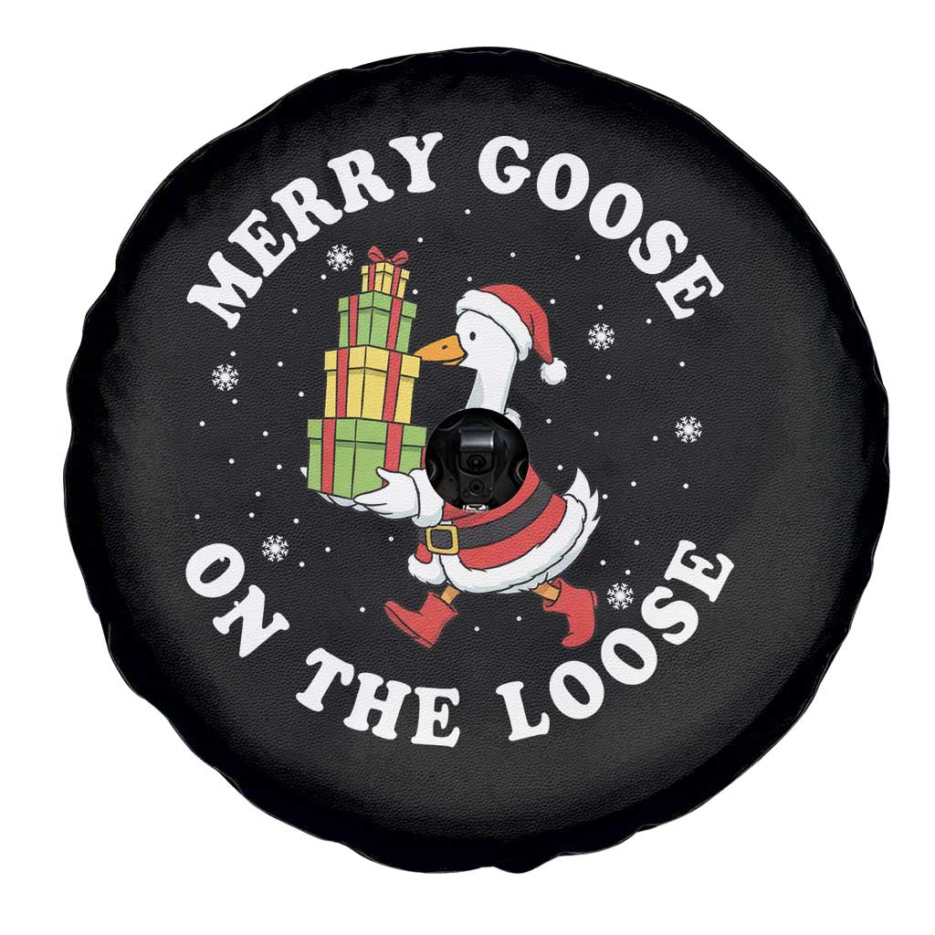 Festive Goose on The Loose Spare Tire Cover Funny Goose Christmas Meme - Wonder Print Shop