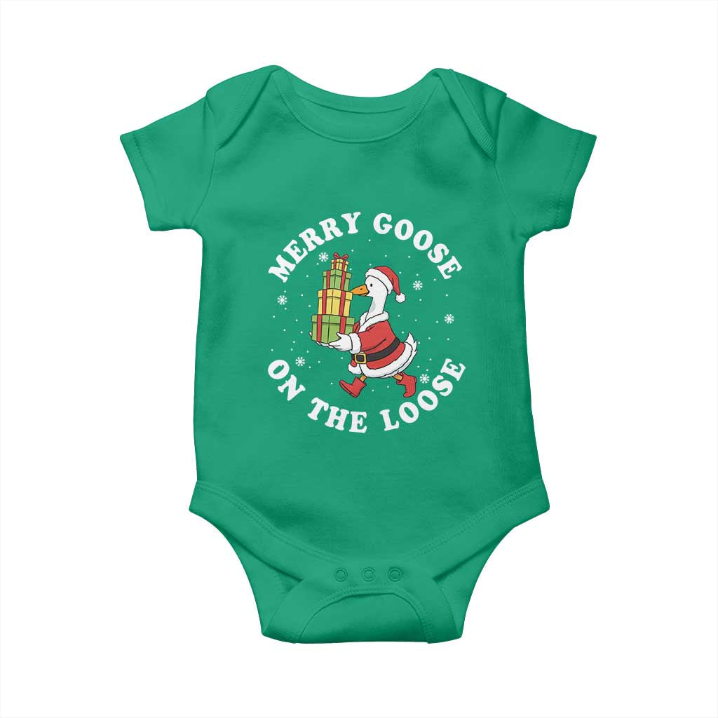 Festive Goose on The Loose Baby Onesie Funny Goose Christmas Meme - Wonder Print Shop
