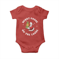 Festive Goose on The Loose Baby Onesie Funny Goose Christmas Meme - Wonder Print Shop