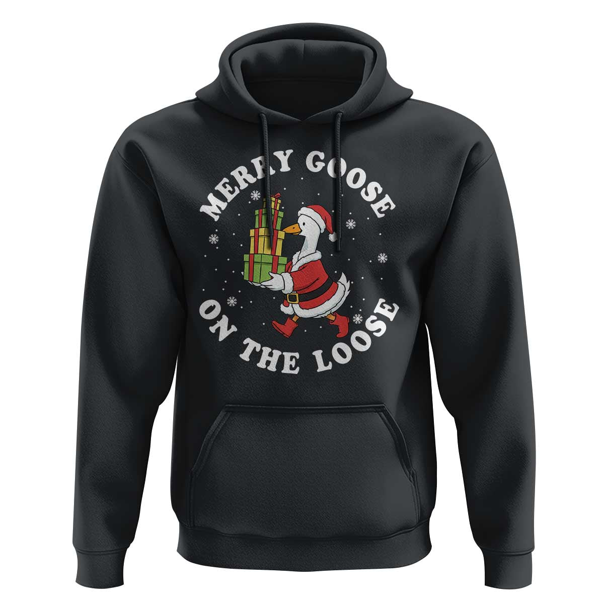 Festive Goose on The Loose Hoodie Funny Goose Christmas Meme - Wonder Print Shop