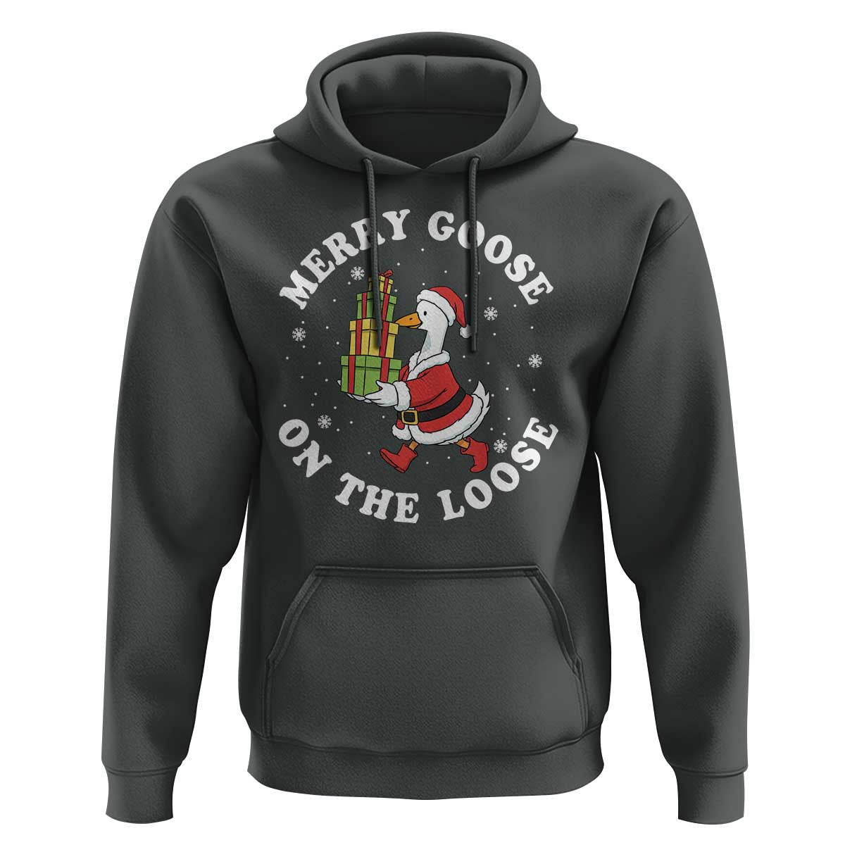 Festive Goose on The Loose Hoodie Funny Goose Christmas Meme - Wonder Print Shop