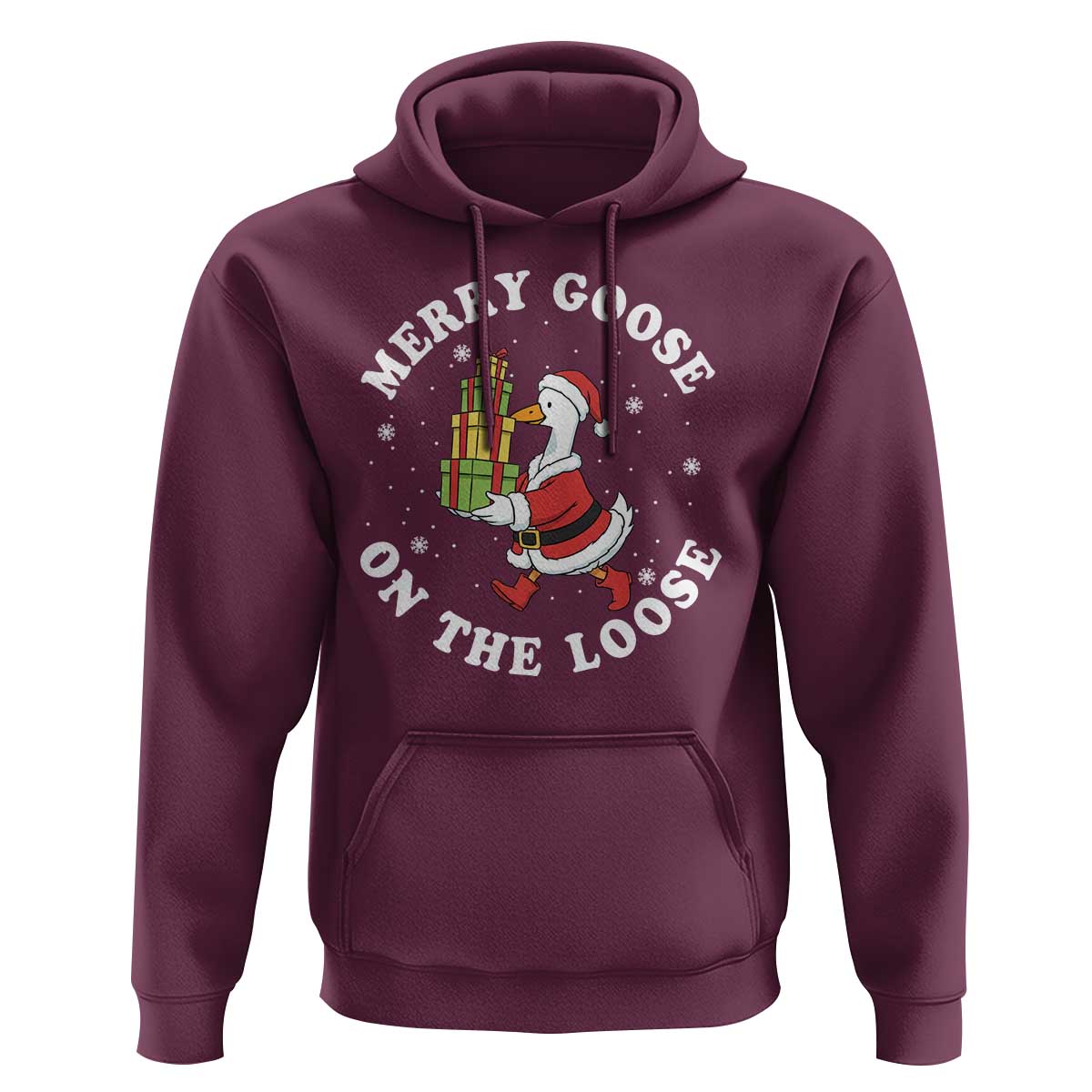 Festive Goose on The Loose Hoodie Funny Goose Christmas Meme - Wonder Print Shop