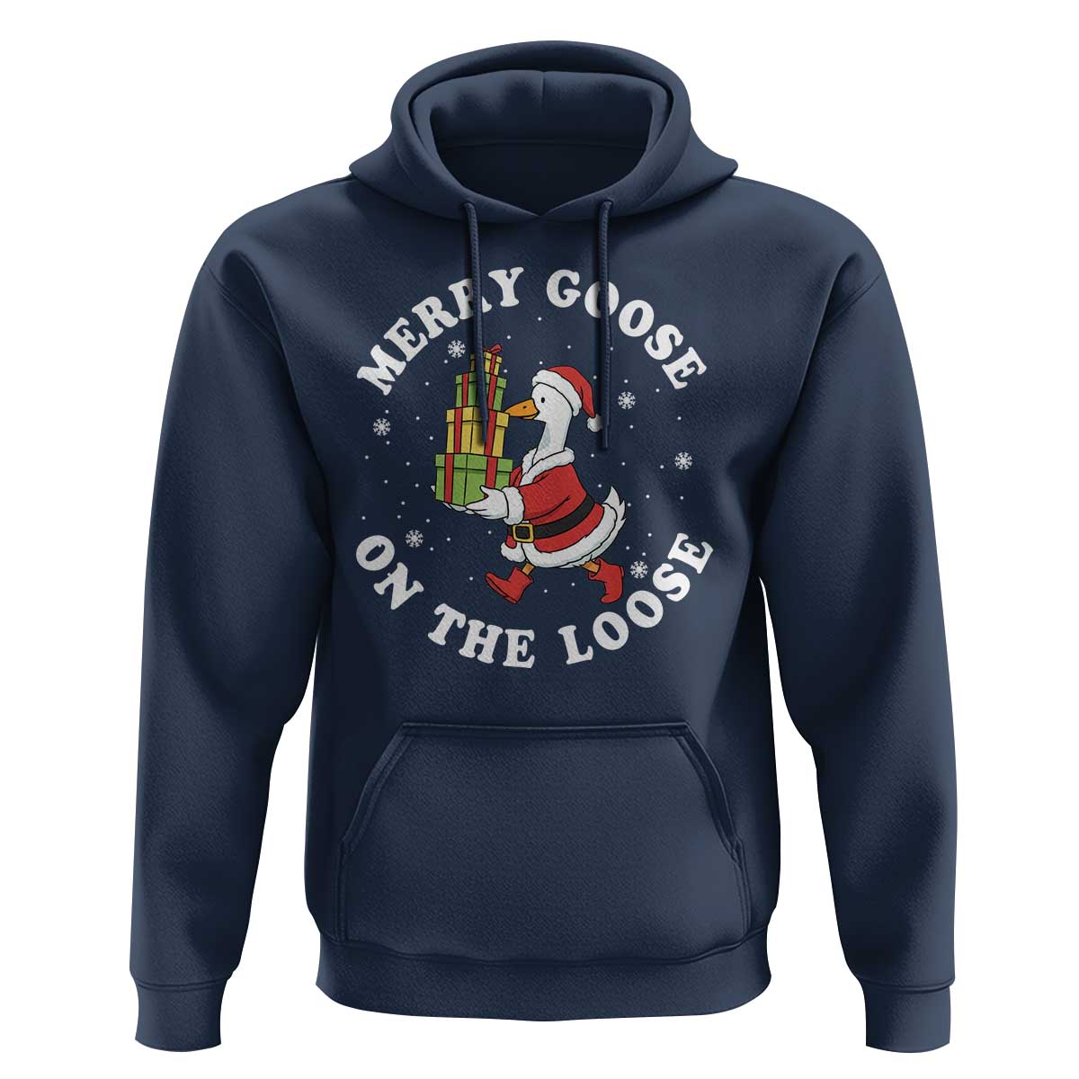 Festive Goose on The Loose Hoodie Funny Goose Christmas Meme - Wonder Print Shop
