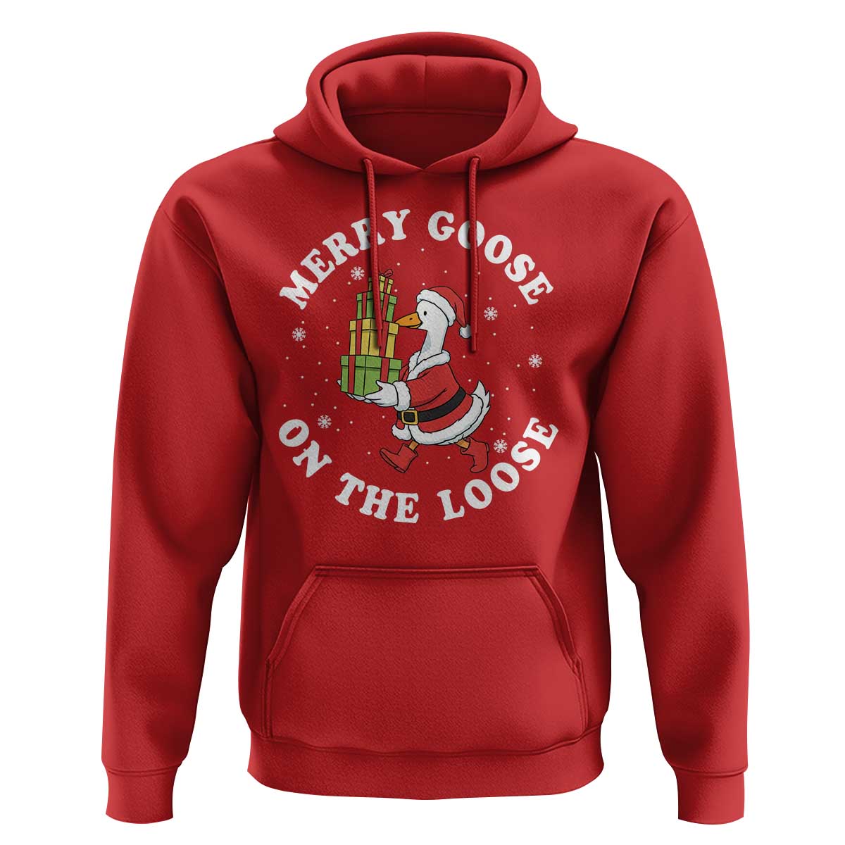 Festive Goose on The Loose Hoodie Funny Goose Christmas Meme - Wonder Print Shop