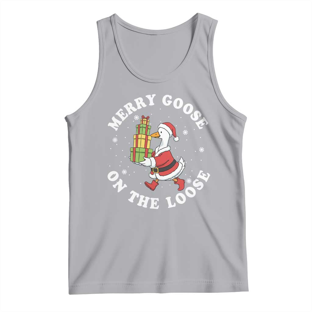 Festive Goose on The Loose Tank Top Funny Goose Christmas Meme - Wonder Print Shop
