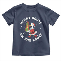 Festive Goose on The Loose Toddler T Shirt Funny Goose Christmas Meme - Wonder Print Shop