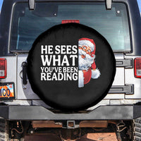 He Sees What You Have Been Reading Spare Tire Cover Funny Bookish Christmas Book Lover - Wonder Print Shop