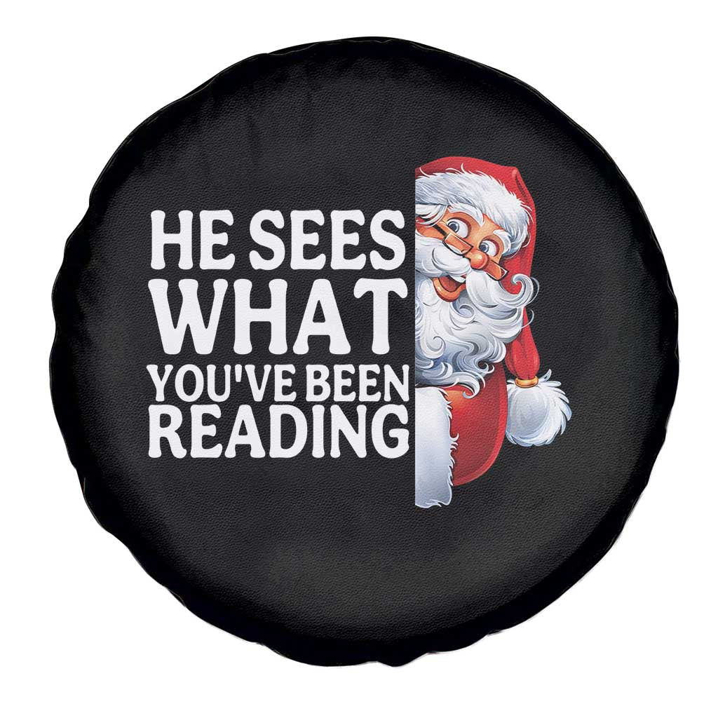 He Sees What You Have Been Reading Spare Tire Cover Funny Bookish Christmas Book Lover - Wonder Print Shop
