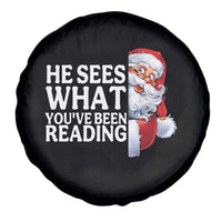 He Sees What You Have Been Reading Spare Tire Cover Funny Bookish Christmas Book Lover - Wonder Print Shop