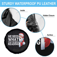 He Sees What You Have Been Reading Spare Tire Cover Funny Bookish Christmas Book Lover - Wonder Print Shop