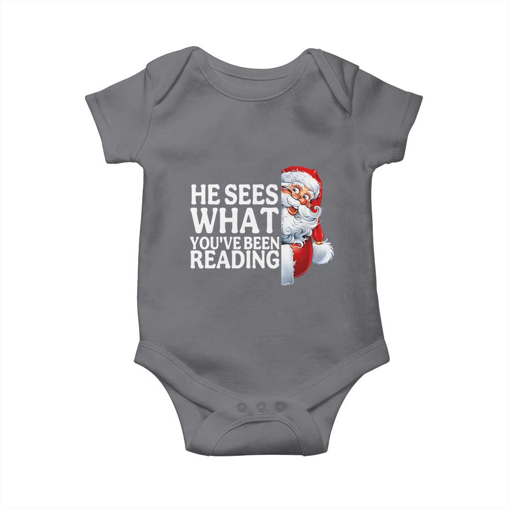 He Sees What You Have Been Reading Baby Onesie Funny Bookish Christmas Book Lover - Wonder Print Shop