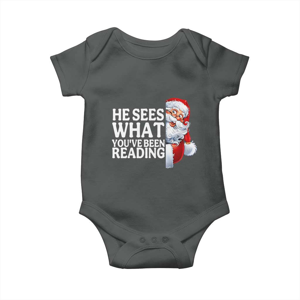 He Sees What You Have Been Reading Baby Onesie Funny Bookish Christmas Book Lover - Wonder Print Shop
