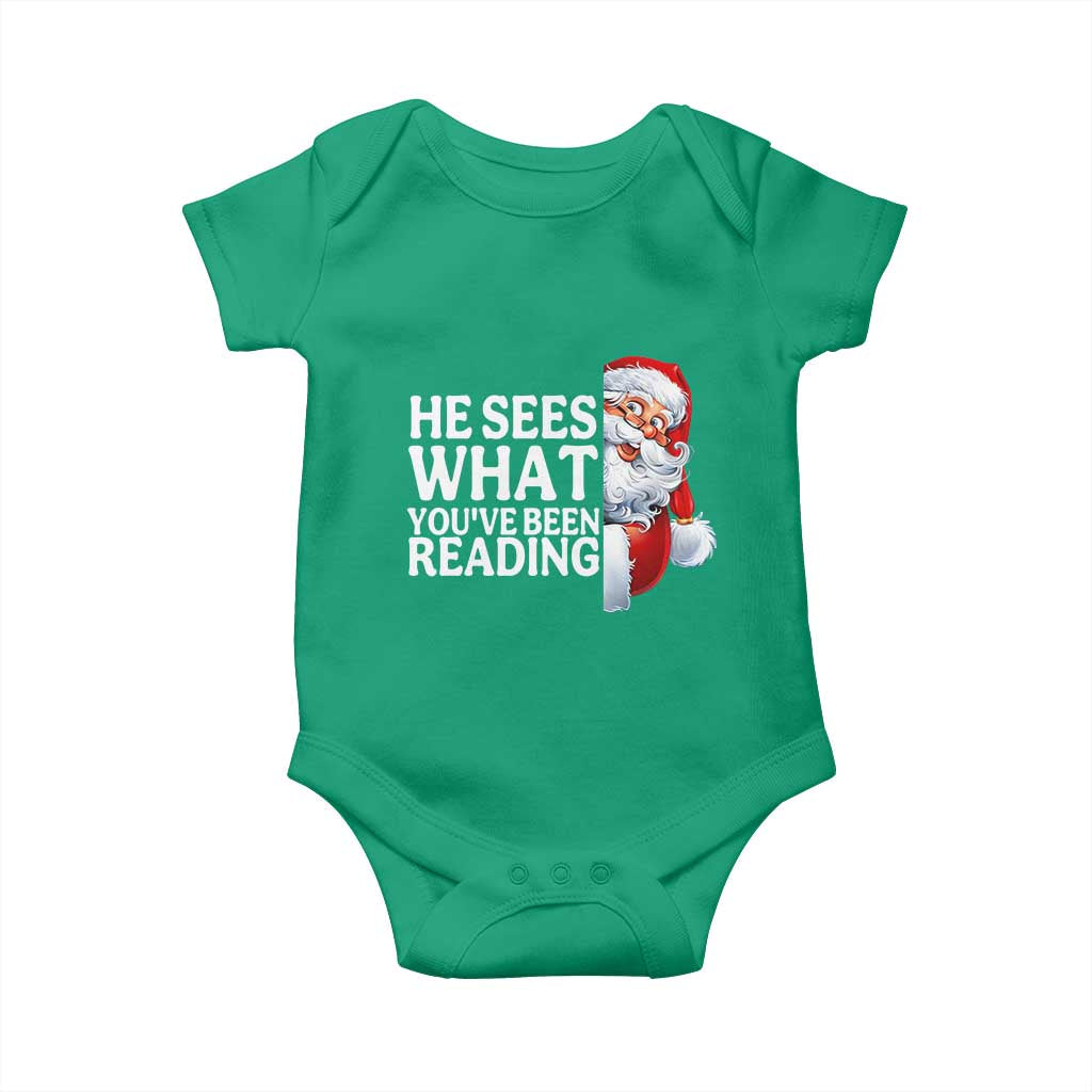 He Sees What You Have Been Reading Baby Onesie Funny Bookish Christmas Book Lover - Wonder Print Shop