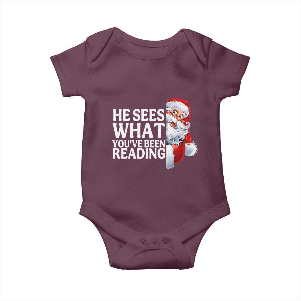 He Sees What You Have Been Reading Baby Onesie Funny Bookish Christmas Book Lover - Wonder Print Shop