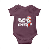 He Sees What You Have Been Reading Baby Onesie Funny Bookish Christmas Book Lover - Wonder Print Shop