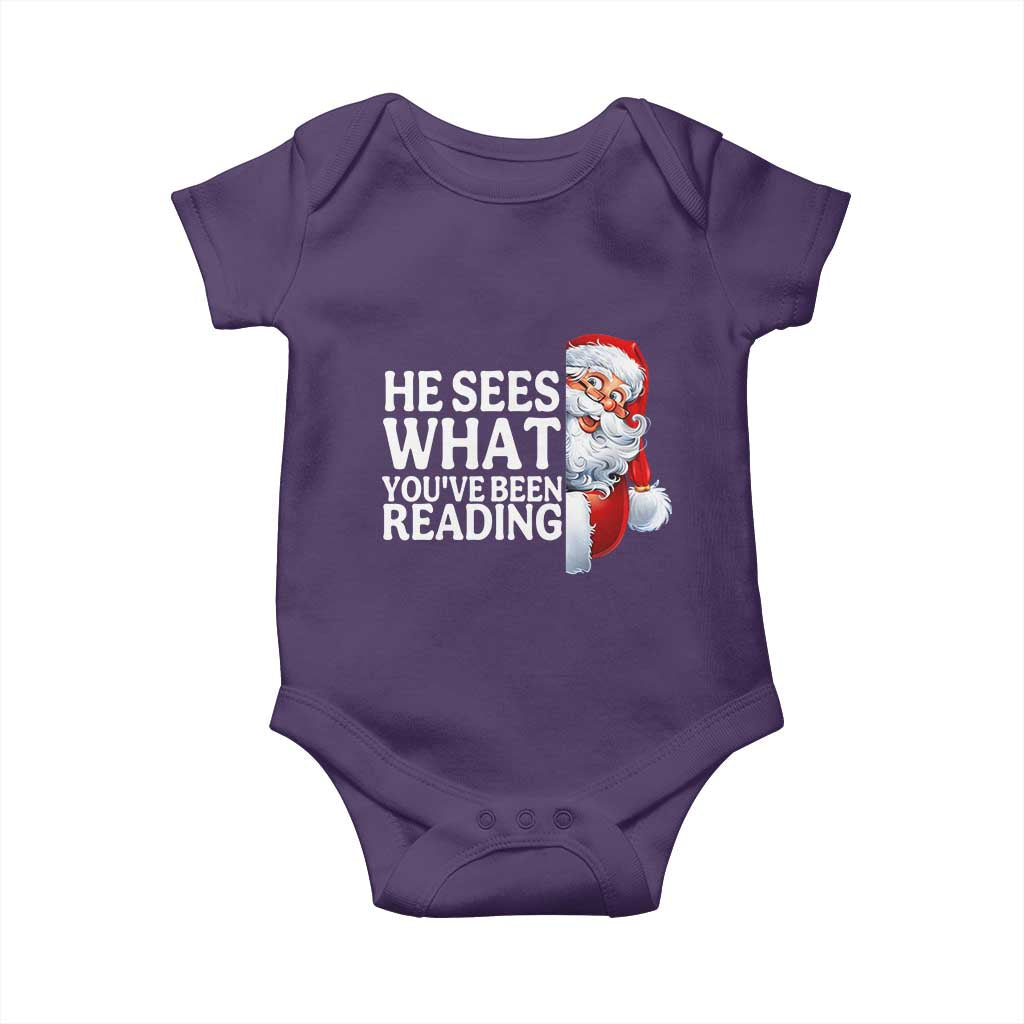 He Sees What You Have Been Reading Baby Onesie Funny Bookish Christmas Book Lover - Wonder Print Shop