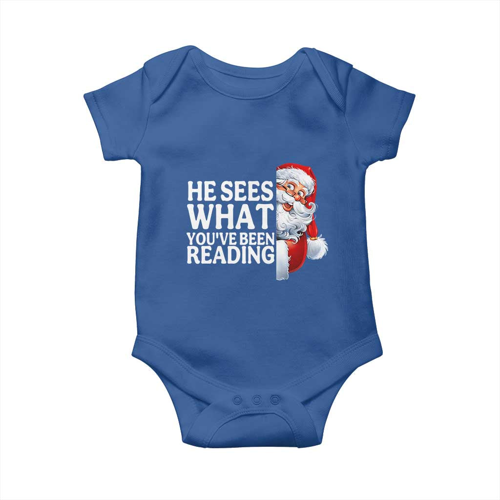 He Sees What You Have Been Reading Baby Onesie Funny Bookish Christmas Book Lover - Wonder Print Shop