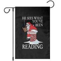 Funny Bookish Christmas Garden Flag He Sees What You Have Been Reading - Wonder Print Shop