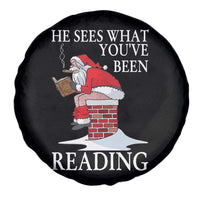 Funny Bookish Christmas Spare Tire Cover He Sees What You Have Been Reading - Wonder Print Shop