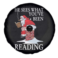 Funny Bookish Christmas Spare Tire Cover He Sees What You Have Been Reading - Wonder Print Shop
