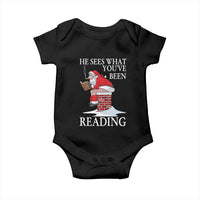 Funny Bookish Christmas Baby Onesie He Sees What You Have Been Reading - Wonder Print Shop
