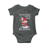 Funny Bookish Christmas Baby Onesie He Sees What You Have Been Reading - Wonder Print Shop