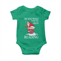 Funny Bookish Christmas Baby Onesie He Sees What You Have Been Reading - Wonder Print Shop