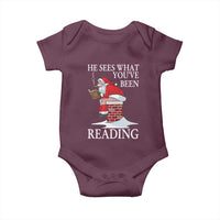 Funny Bookish Christmas Baby Onesie He Sees What You Have Been Reading - Wonder Print Shop