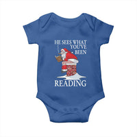 Funny Bookish Christmas Baby Onesie He Sees What You Have Been Reading - Wonder Print Shop