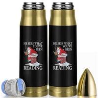 Funny Bookish Christmas Bullet Tumbler He Sees What You Have Been Reading - Wonder Print Shop