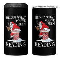 Funny Bookish Christmas 4 in 1 Can Cooler Tumbler He Sees What You Have Been Reading - Wonder Print Shop
