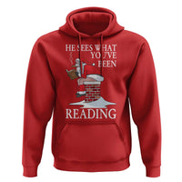 Funny Bookish Christmas Hoodie He Sees What You Have Been Reading - Wonder Print Shop