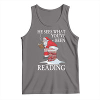 Funny Bookish Christmas Tank Top He Sees What You Have Been Reading - Wonder Print Shop
