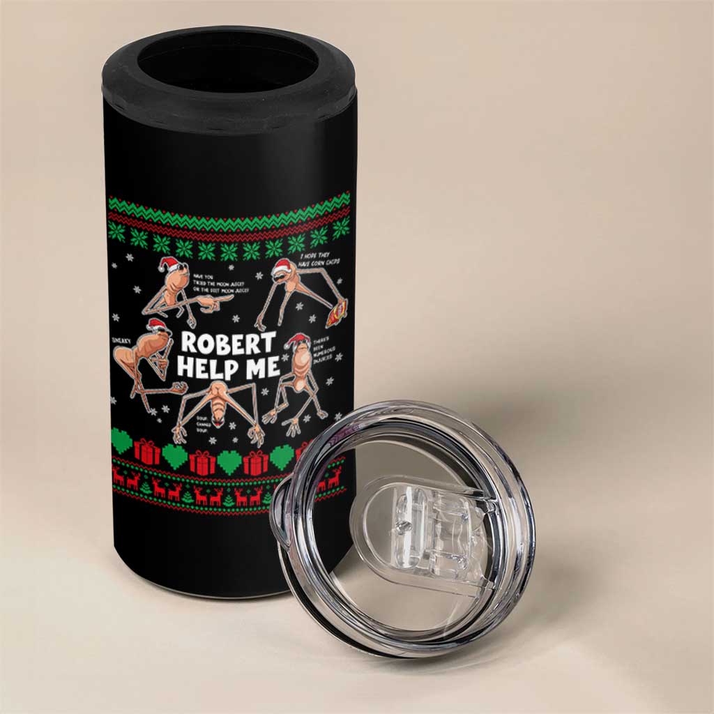 Marcus The Worm Robert Meme Christmas 4 in 1 Can Cooler Tumbler - Wonder Print Shop
