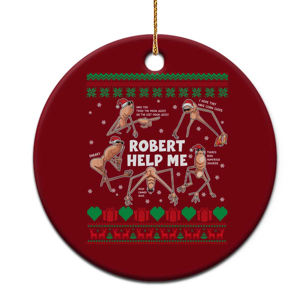 Marcus The Worm Robert Meme Christmas Ceramic Ornament - Wonder Print Shop