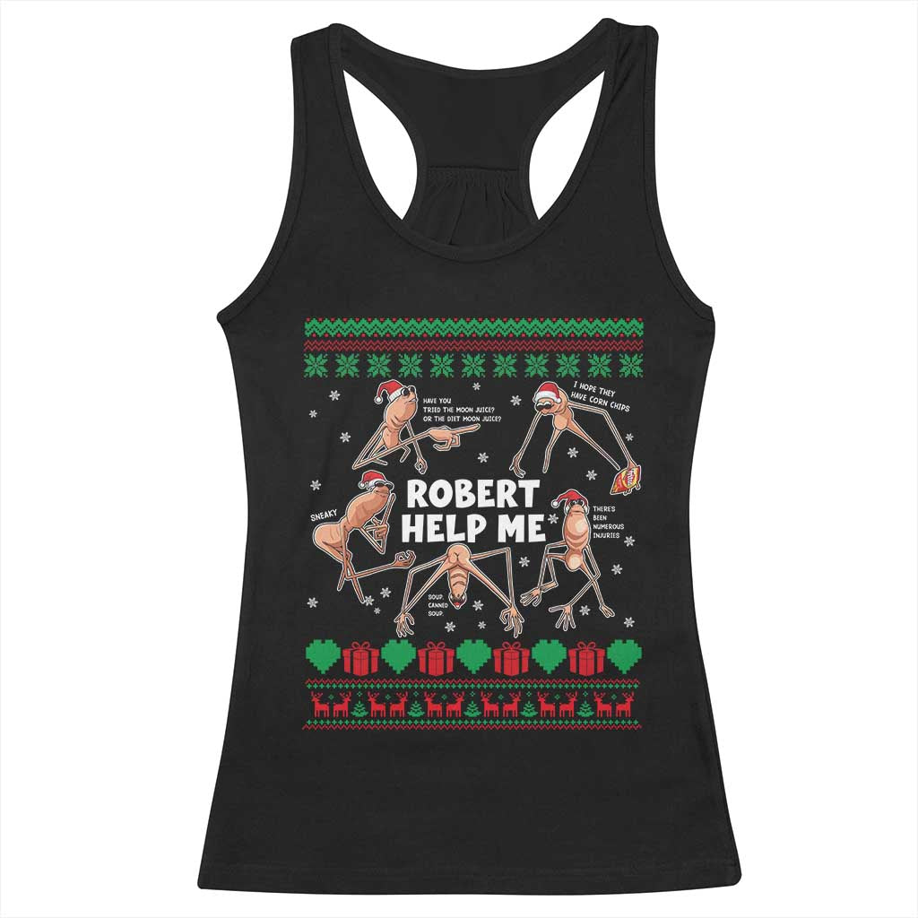Marcus The Worm Robert Meme Christmas Racerback Tank Top - Wonder Print Shop