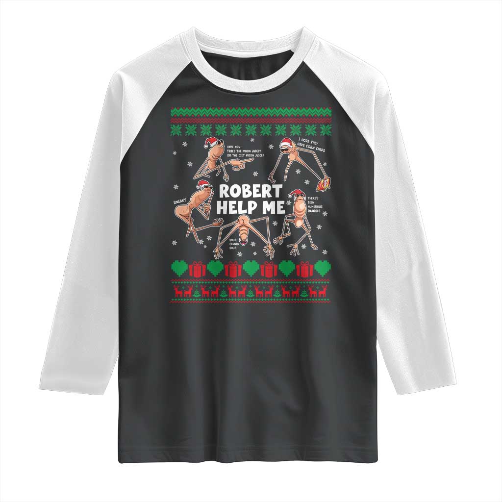 Marcus The Worm Robert Meme Christmas Raglan Shirt - Wonder Print Shop