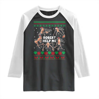 Marcus The Worm Robert Meme Christmas Raglan Shirt - Wonder Print Shop