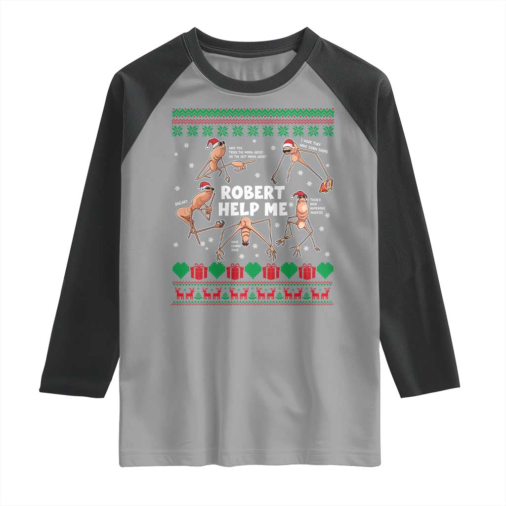 Marcus The Worm Robert Meme Christmas Raglan Shirt - Wonder Print Shop