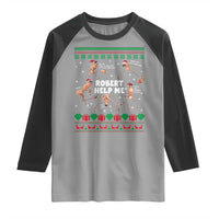 Marcus The Worm Robert Meme Christmas Raglan Shirt - Wonder Print Shop