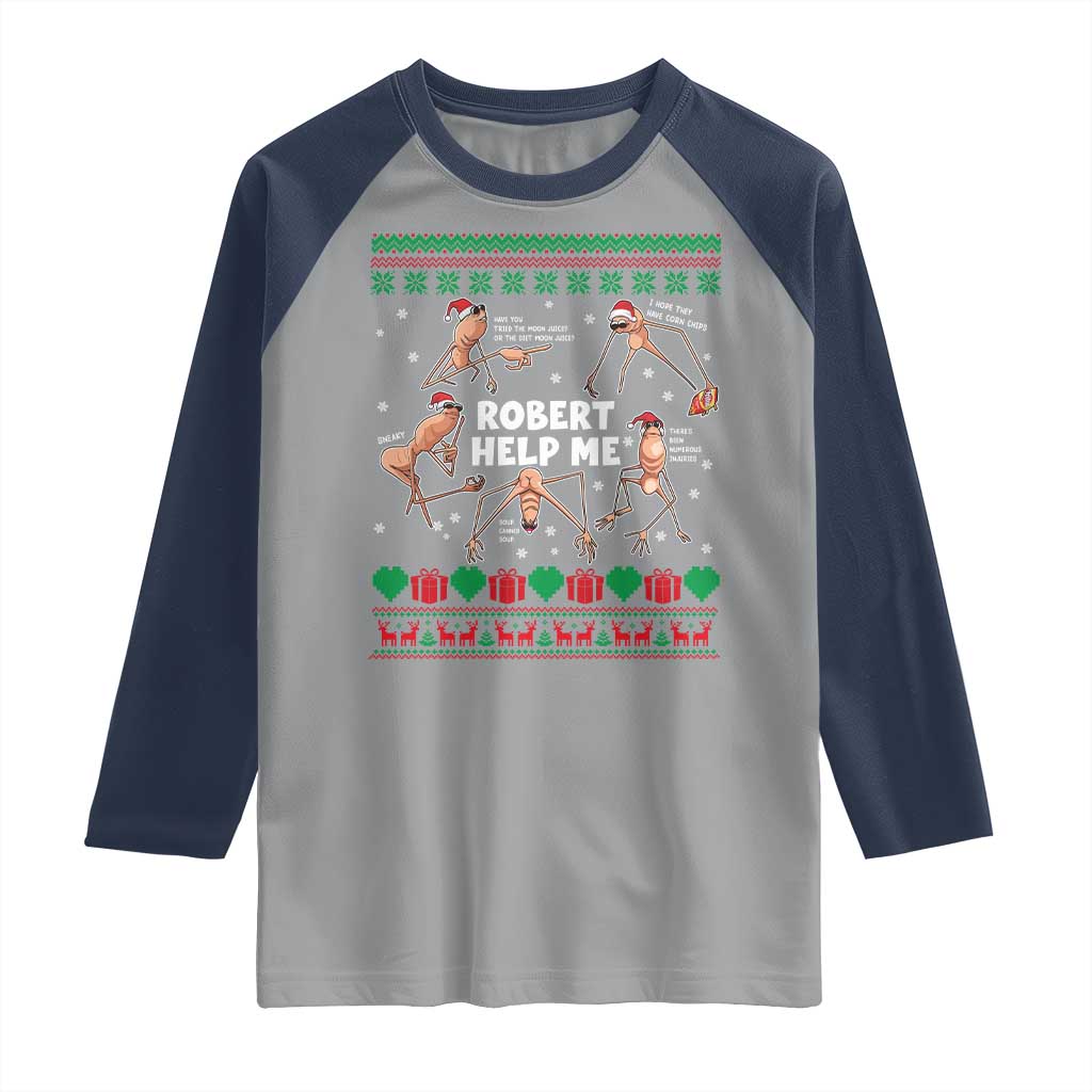 Marcus The Worm Robert Meme Christmas Raglan Shirt - Wonder Print Shop