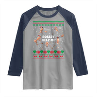 Marcus The Worm Robert Meme Christmas Raglan Shirt - Wonder Print Shop