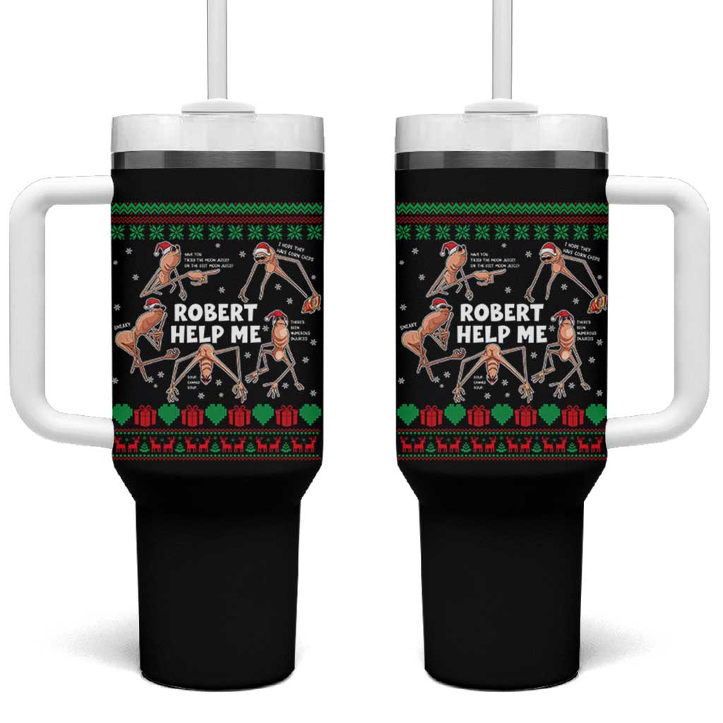 Marcus The Worm Robert Meme Christmas Tumbler With Handle - Wonder Print Shop