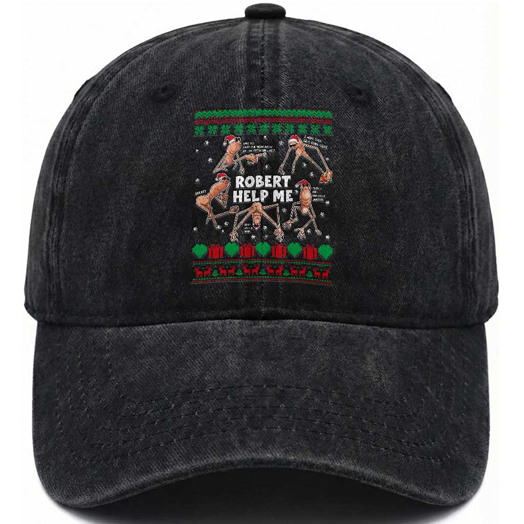 Marcus The Worm Robert Meme Christmas Washed Cotton Baseball Cap