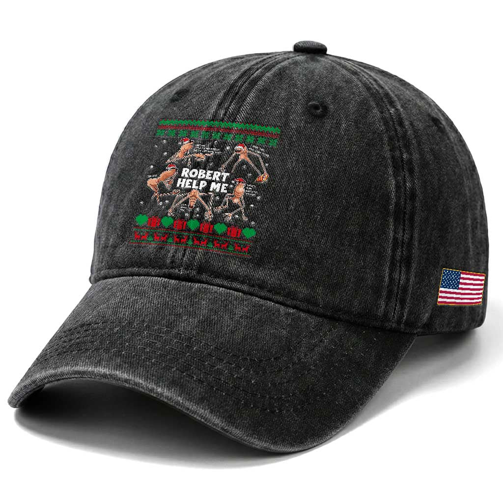 Marcus The Worm Robert Meme Christmas Washed Cotton Baseball Cap