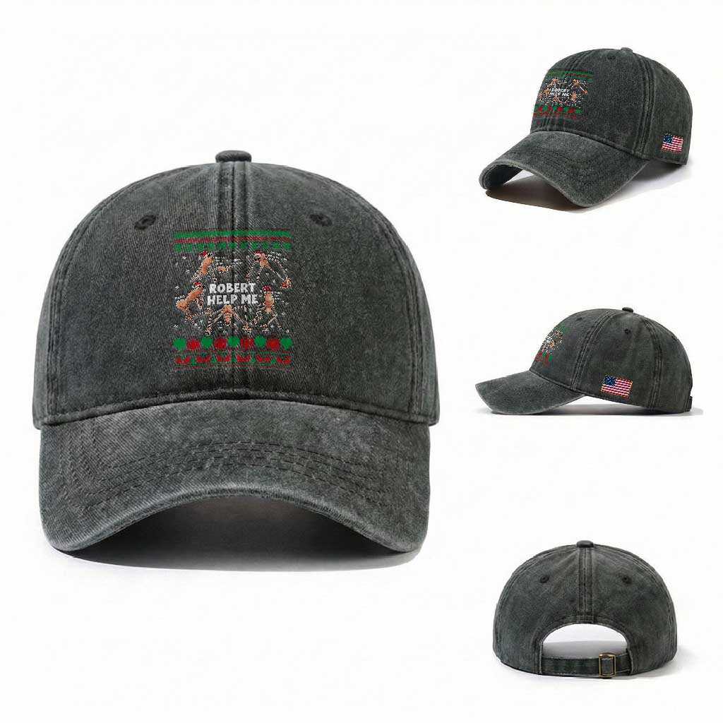 Marcus The Worm Robert Meme Christmas Washed Cotton Baseball Cap